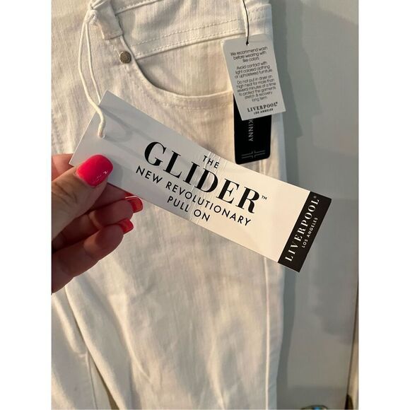 Liverpool The Glider The Ankle Skinny Jeans in Bright White Sz 6/28 NWT - Picture 3 of 9